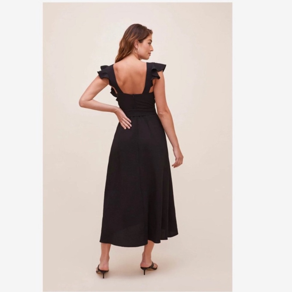 Astr the label Euphoria Dress Black Ruffle Sleeve Medium - Picture 2 of 6
